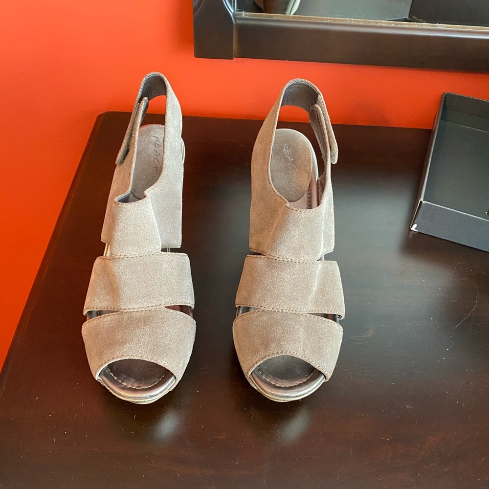 Taupe wedge sandals
